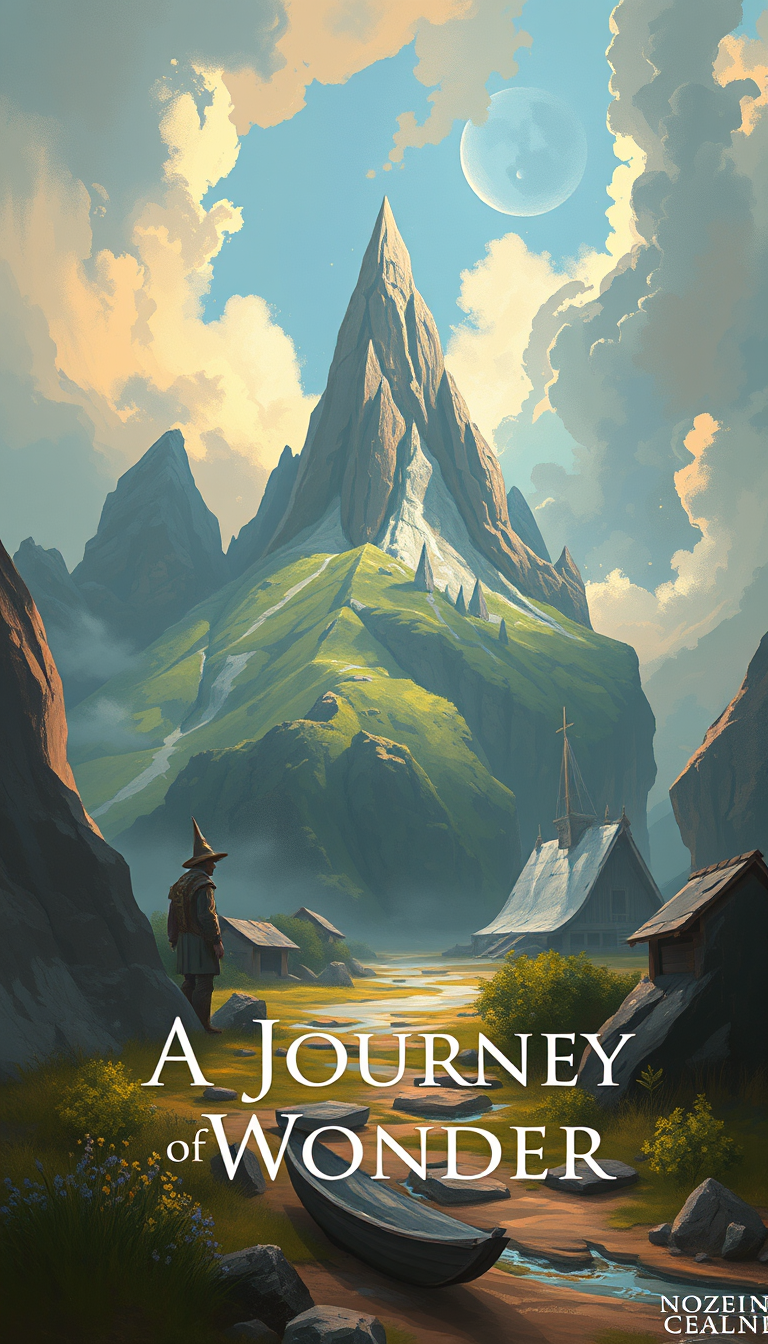 Book Covers idea: cover-ready concept art organized around genre, focal point, and title-safe space, deliberate composition, Make a book cover with the title "A Journey