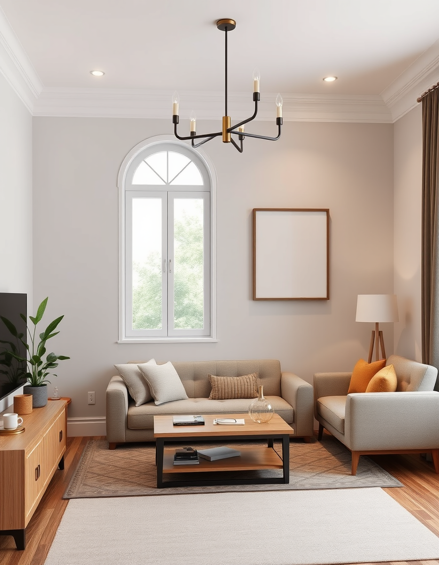 Virtual Staging idea: virtually staged empty room from the photo, tasteful furniture and decor added, photorealistic interior render, صميم مطبخ 3.10*3.10 ويكون حوض الغسيل ت