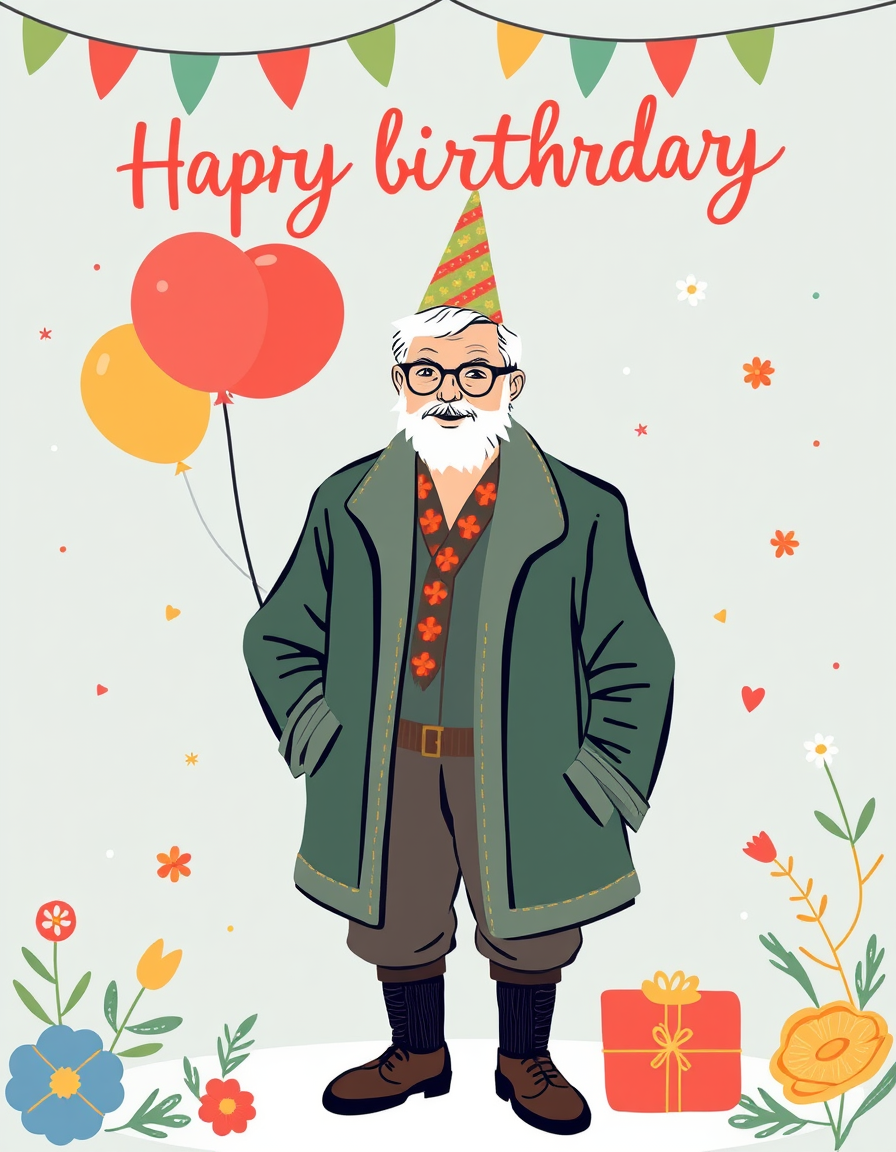 Birthday Cards idea: birthday card design, cheerful festive artwork, space for greeting, Créer une carte de bon anniversaire pour John qui a 81 ans. Il aime l'Irlande, lir