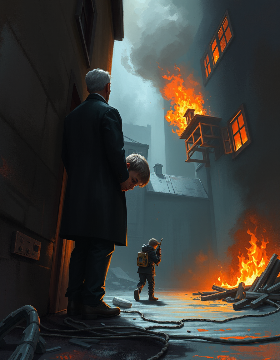 Book Covers idea: cover-ready concept art organized around genre, focal point, and title-safe space, deliberate composition, Little boy hiding from abusive father and f