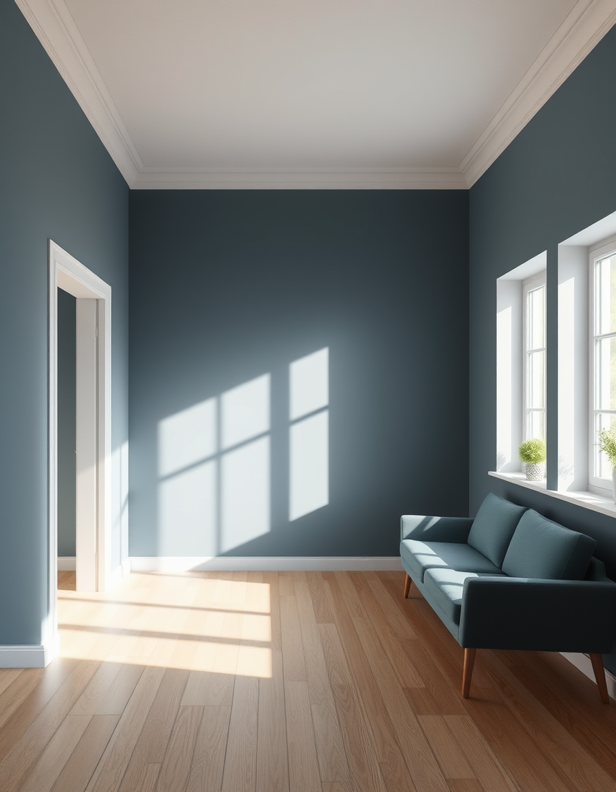 Room Paint idea: room paint visualization, preserve furniture layout and lighting, change wall color only, raum mit 6 metern länge und 4,5 m breite und zwei fenstern a