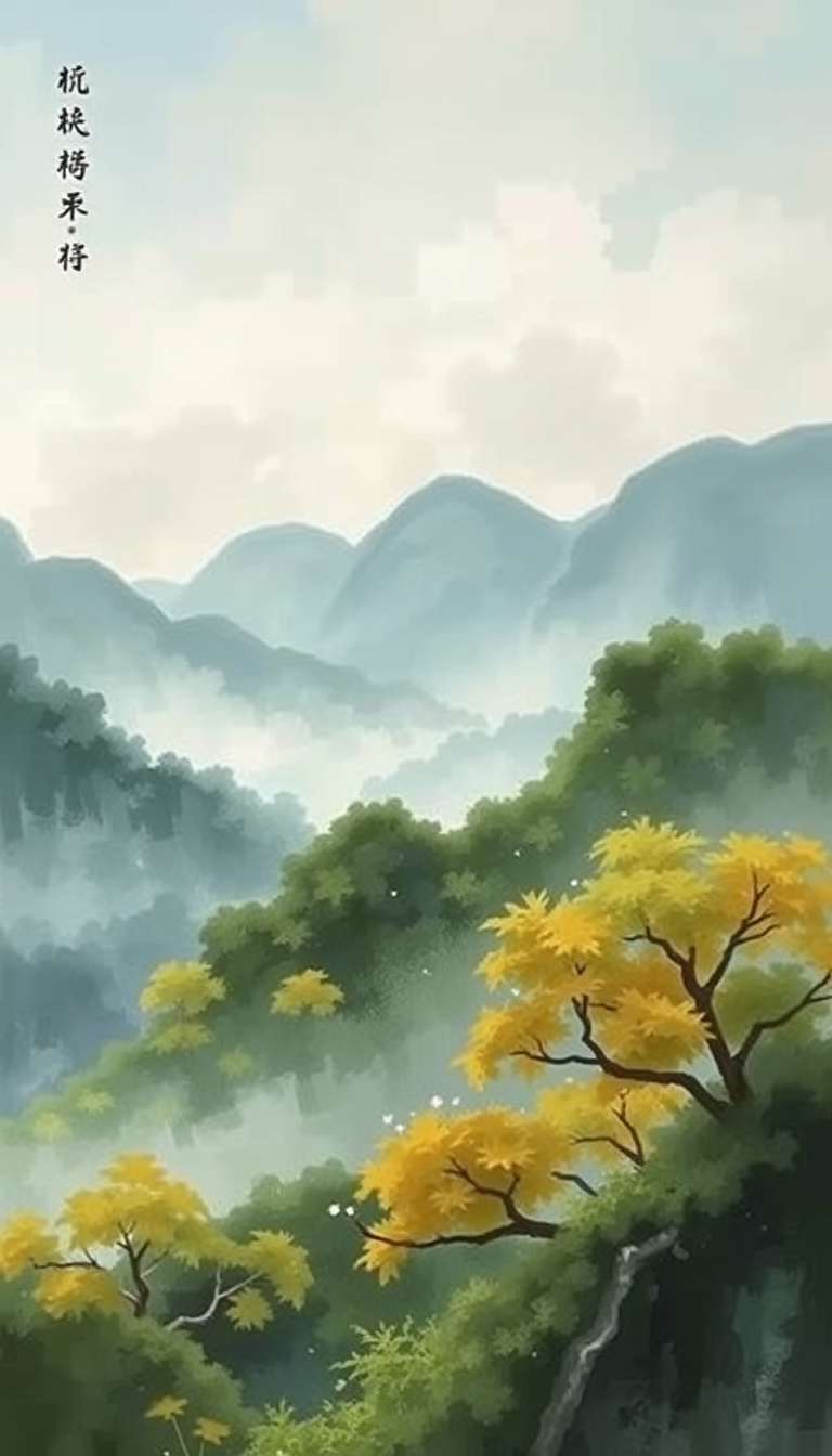 Landscape idea: painted landscape, atmospheric perspective, hand-brushed sky and foliage, gallery composition, 一幅宏大的中国传统水墨工笔长卷画，完全模仿北宋张择端《清明上河图》的绘画风格、散点透视构图和古朴泛黄的绢本设色