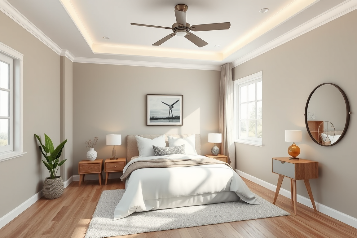 Paint Color idea: room repainted in a new wall color from the photo, accurate paint finish, photorealistic interior render, Bedroom , paint color visualization