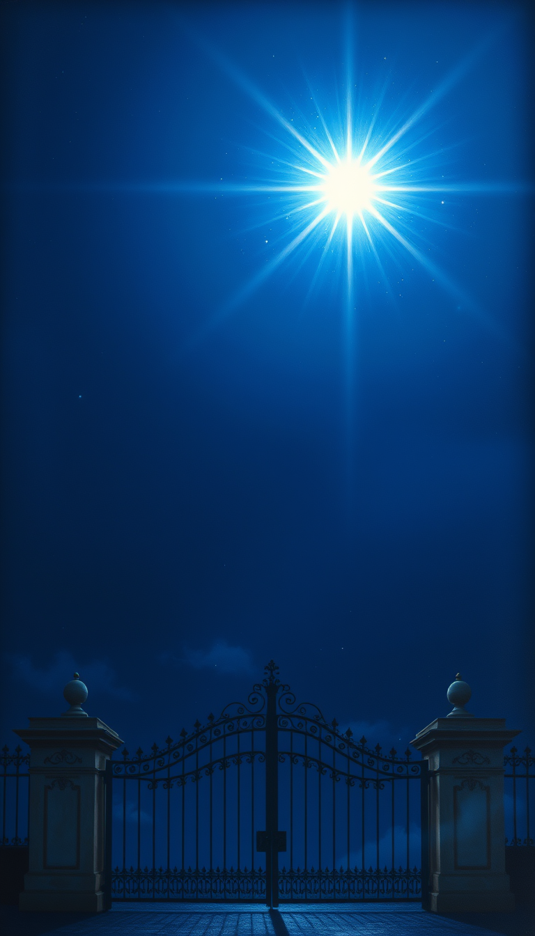 Book Covers idea: cover-ready concept art organized around genre, focal point, and title-safe space, deliberate composition, A deep velvet midnight blue sky with a glow
