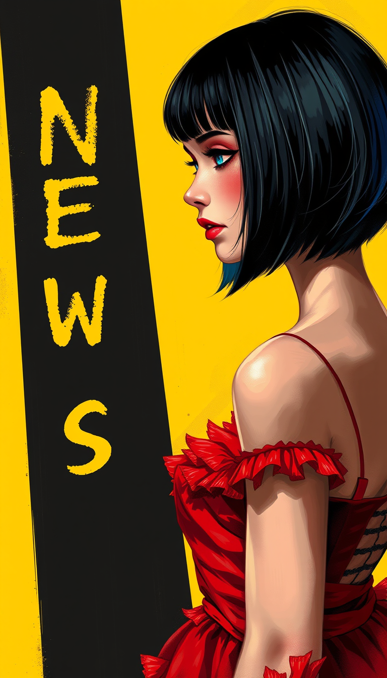 Book Covers idea: cover-ready concept art organized around genre, focal point, and title-safe space, deliberate composition, A woman with a short bob hair that is black