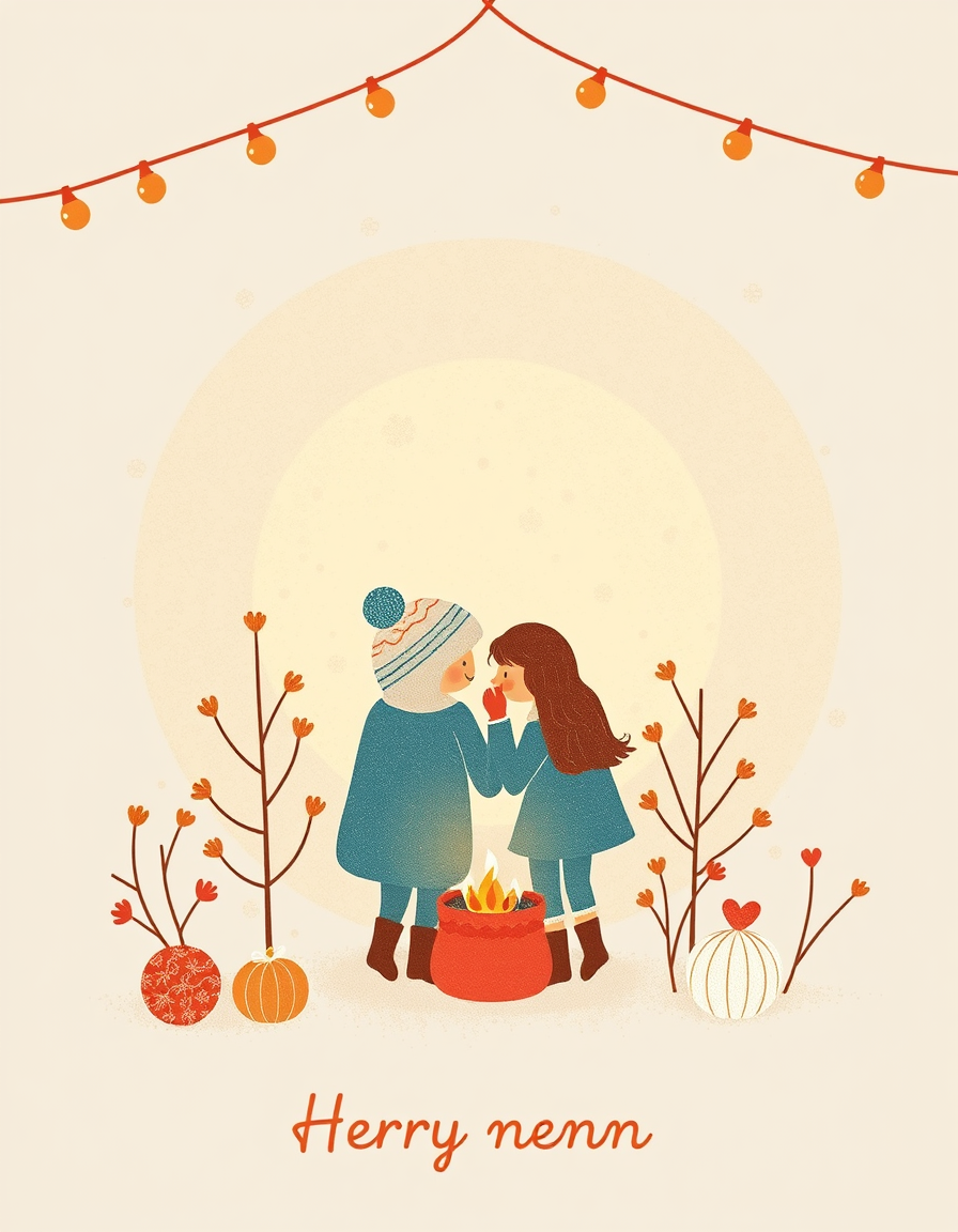 Greeting Cards idea: greeting card design, warm illustration, space for message, Karte , printable greeting card