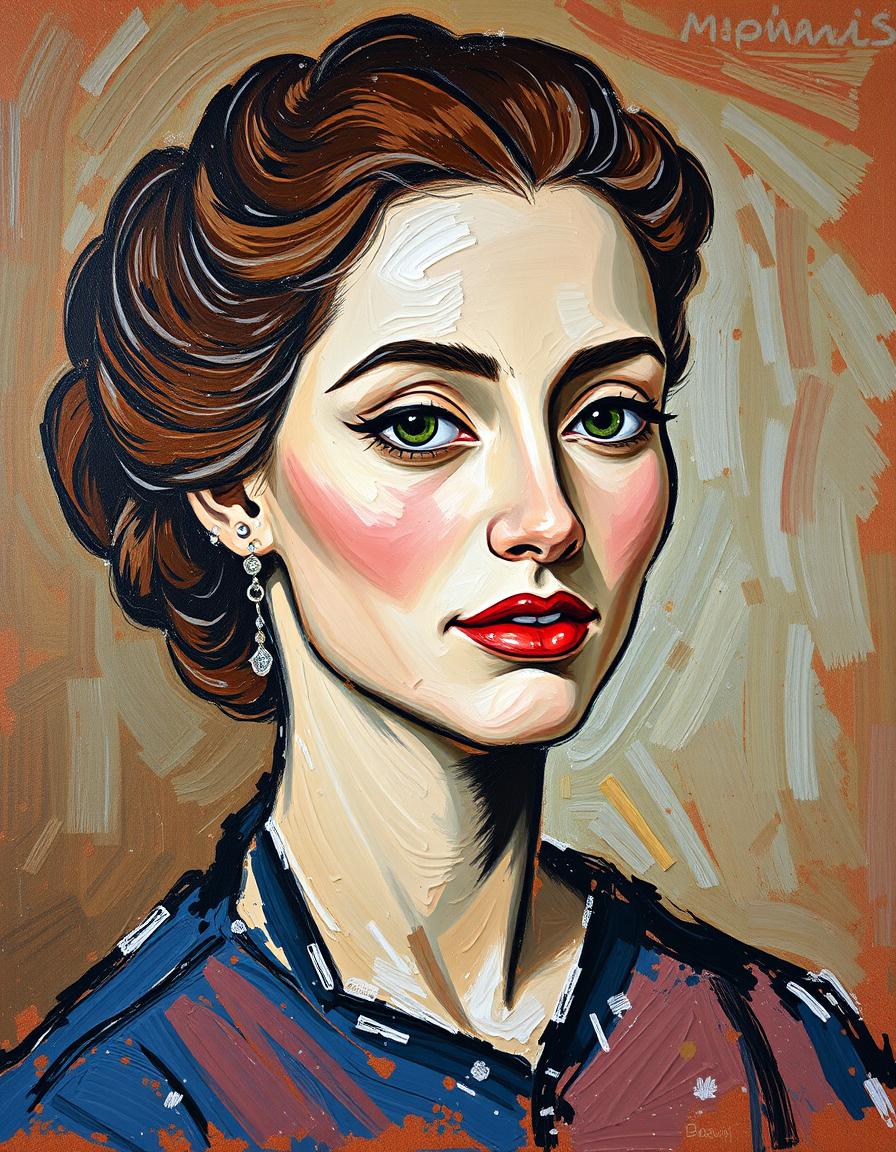 Oil Paintings idea: oil painting style, rich textures, brushstrokes, impasto technique, Portrait de femme à la façon de Picasso , classical oil painting, museum quality