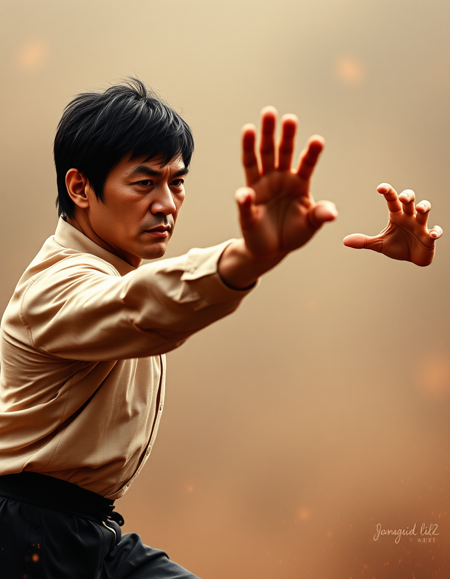 Main painting studio: Generate Jackie chan and Bruce lee fight