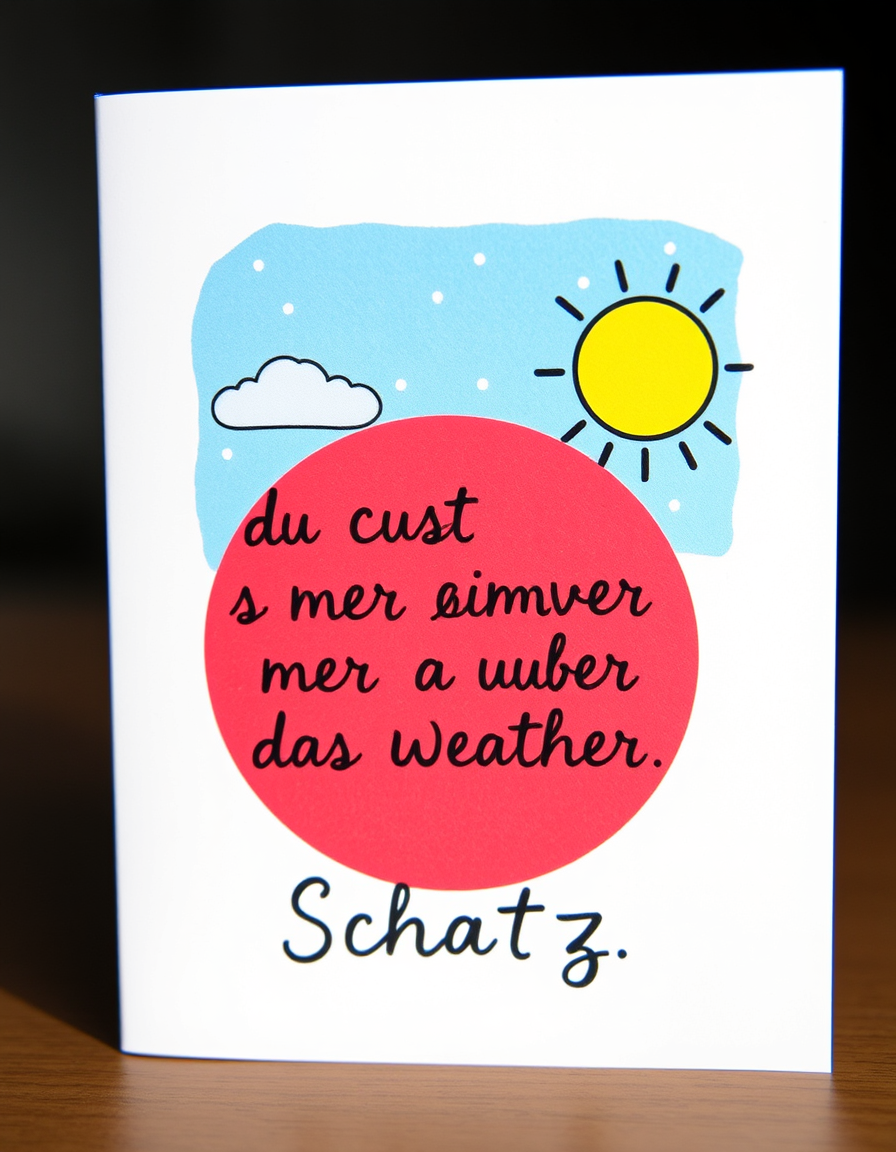 Main painting studio: Mahle eine Karte mit Gewitter und Sonne und schreib drauf. "du kannst mir immer über das Wetter berichten Schatz"