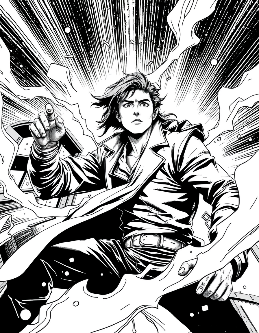 Comic Art idea: comic art, bold ink lines, halftone shading, dynamic composition, anime hàn quốc gái xinh , graphic novel illustration, comic panel ready
