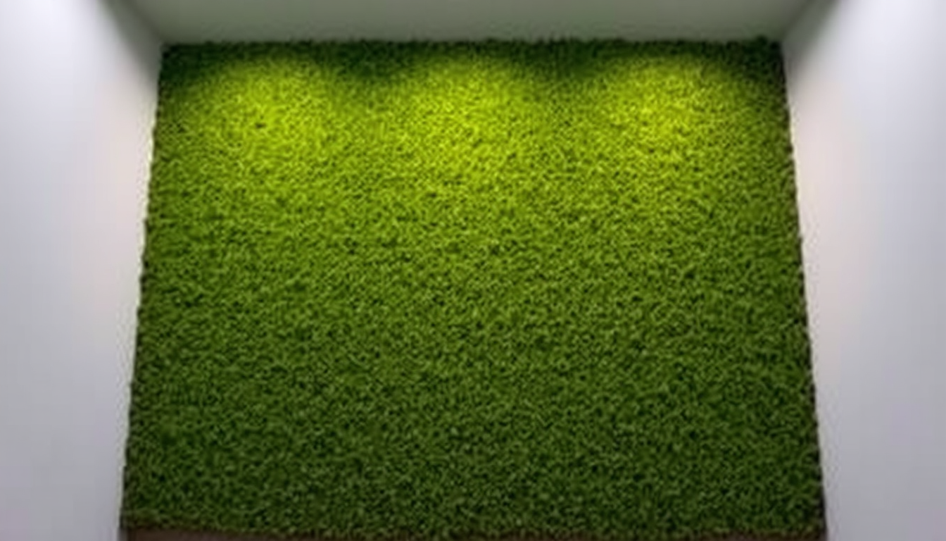 Main painting studio: wall with forst green