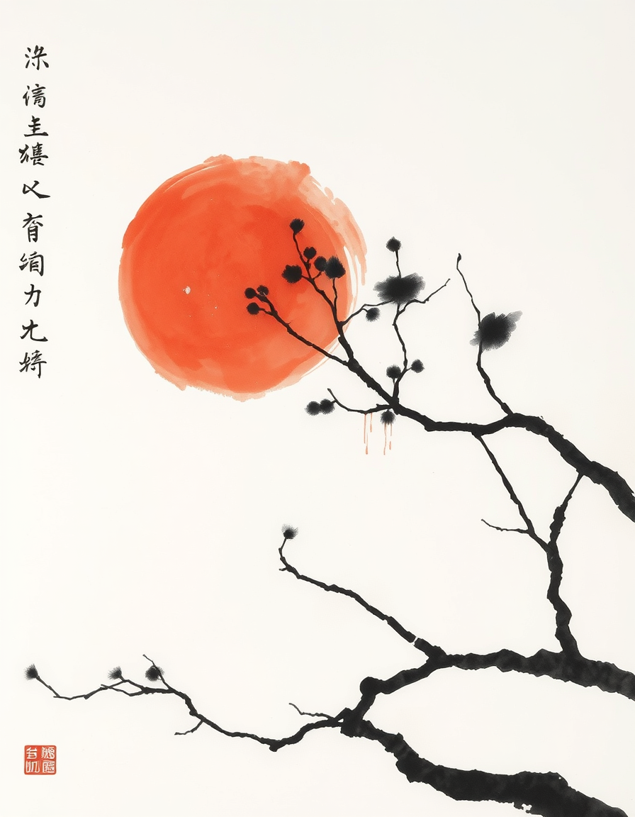 Ink Paintings idea: ink painting, sumi-e, Chinese brush painting, minimalist brushwork, abstract , traditional East Asian ink wash painting