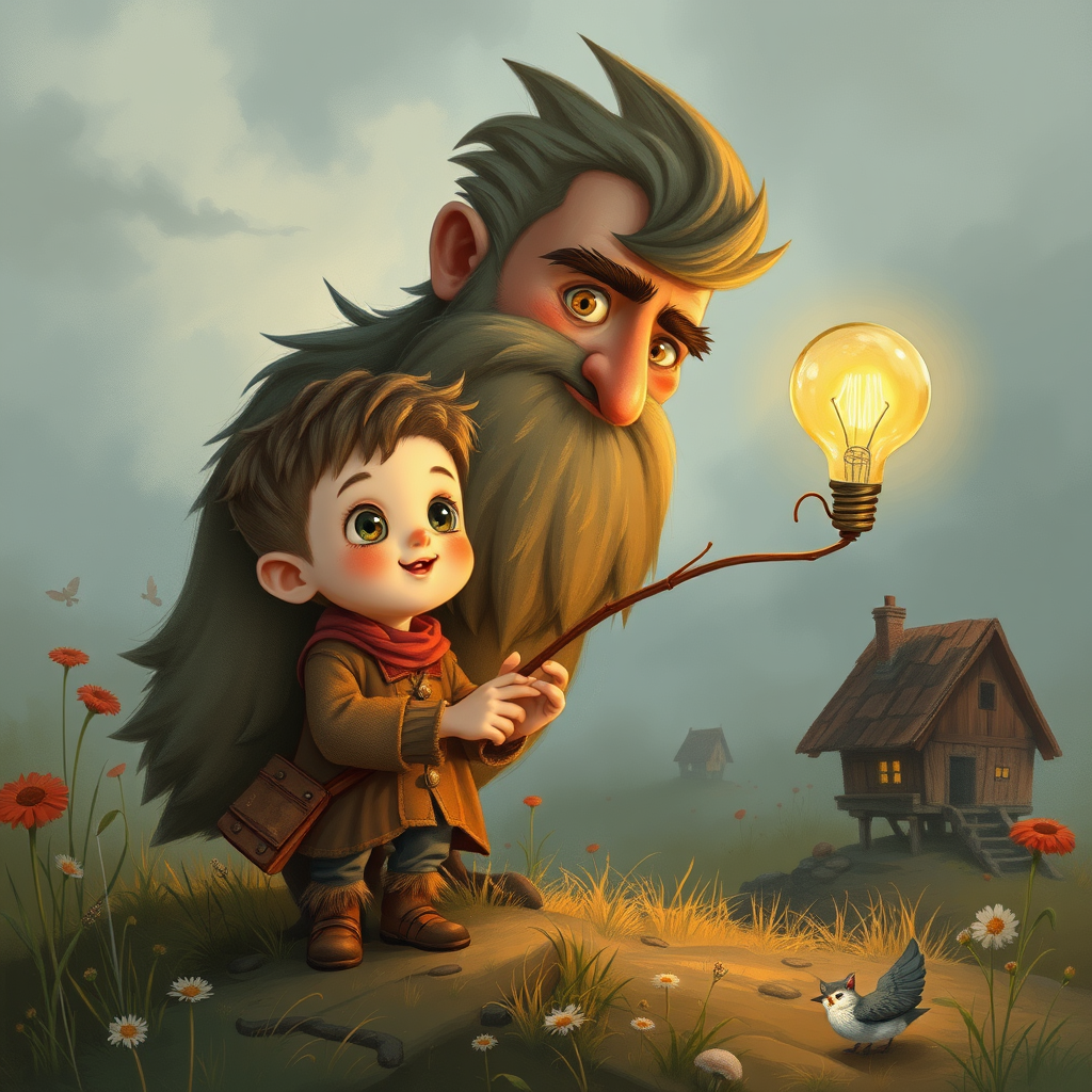 Main painting studio: der kleine freund mit dem großen kopf und den vielen ideen