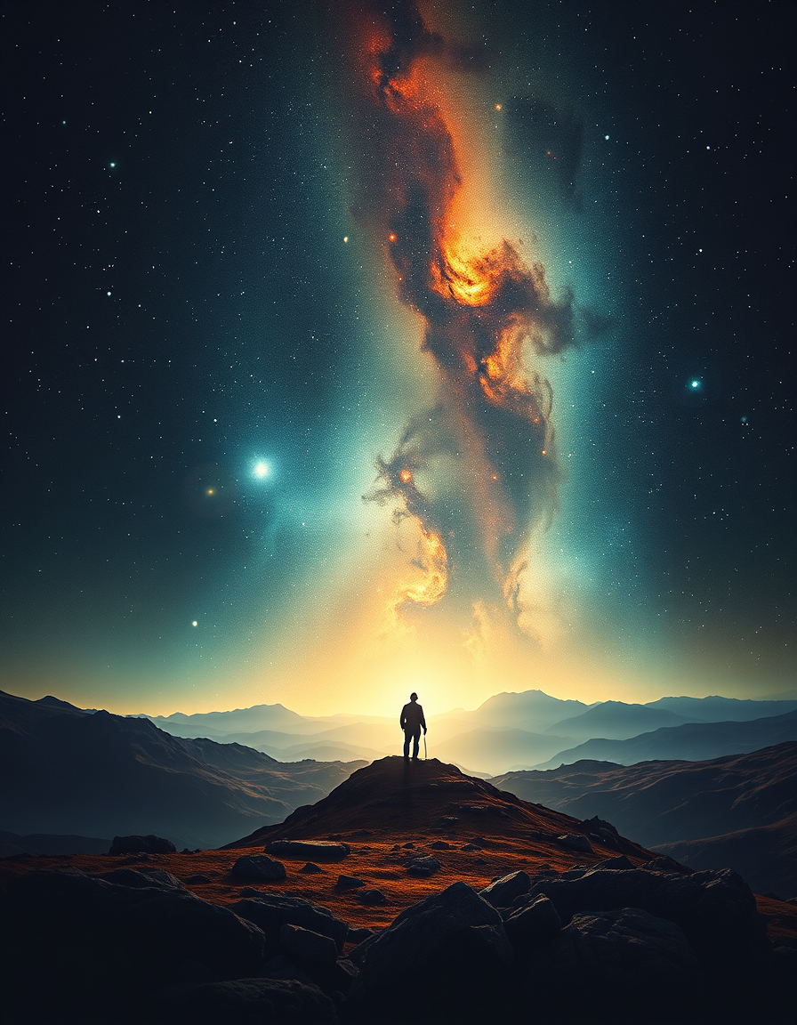 Book Covers idea: book cover composition, vertical 2:3 format, title-ready negative space at top, evocative subject, nebula , print-ready book cover, genre-appropriate