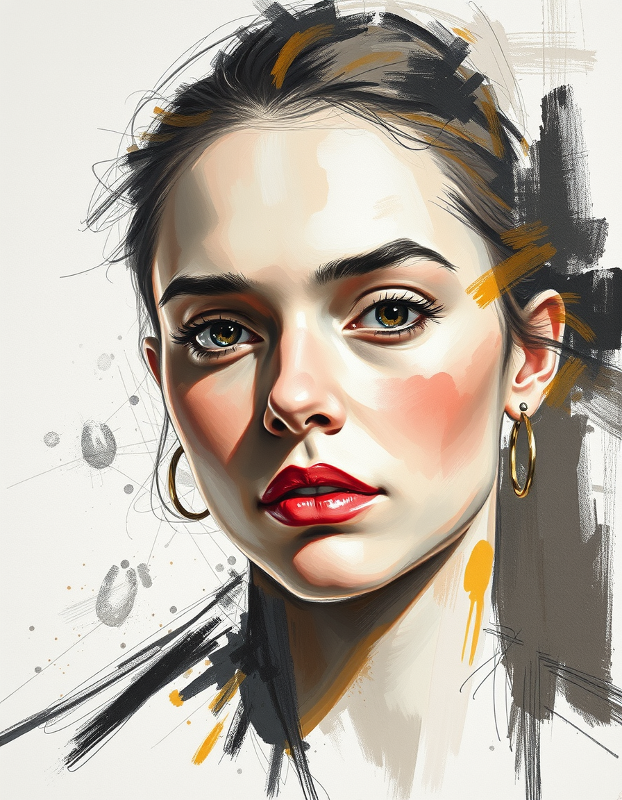 Turn Photo Into Paintings idea: a source photo redrawn with visible physical brushwork, deliberate composition, abstract artwork , polished painting, coherent details, clean focal po