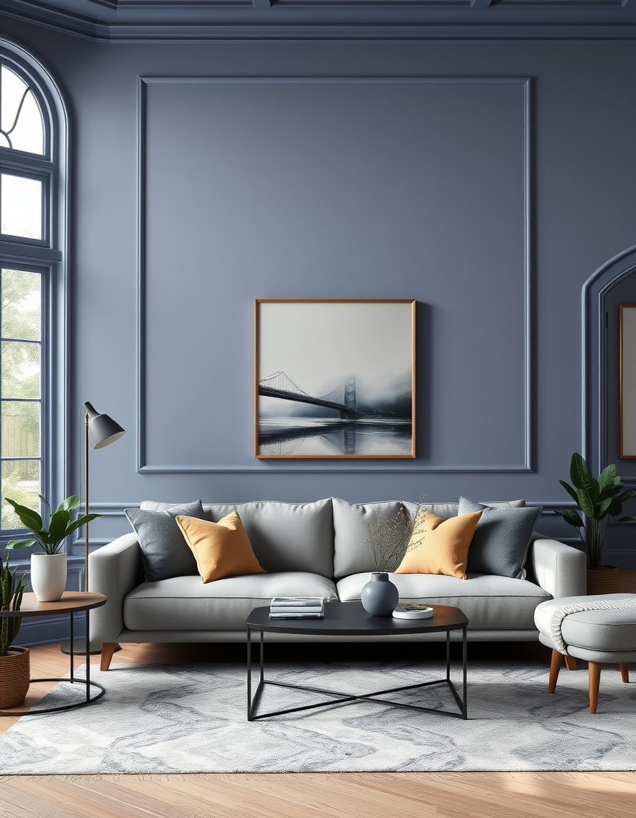 Paint Color idea: room repainted in a new wall color from the photo, accurate paint finish, photorealistic interior render, a living room with walls painted in blank ca
