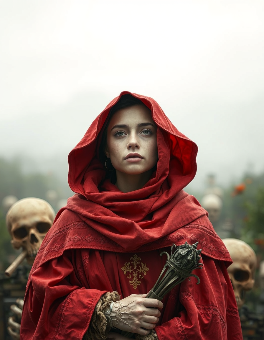 Book Covers idea: book cover composition, vertical 2:3 format, title-ready negative space at top, evocative subject, gardienne du monde des morts et des vivants , print