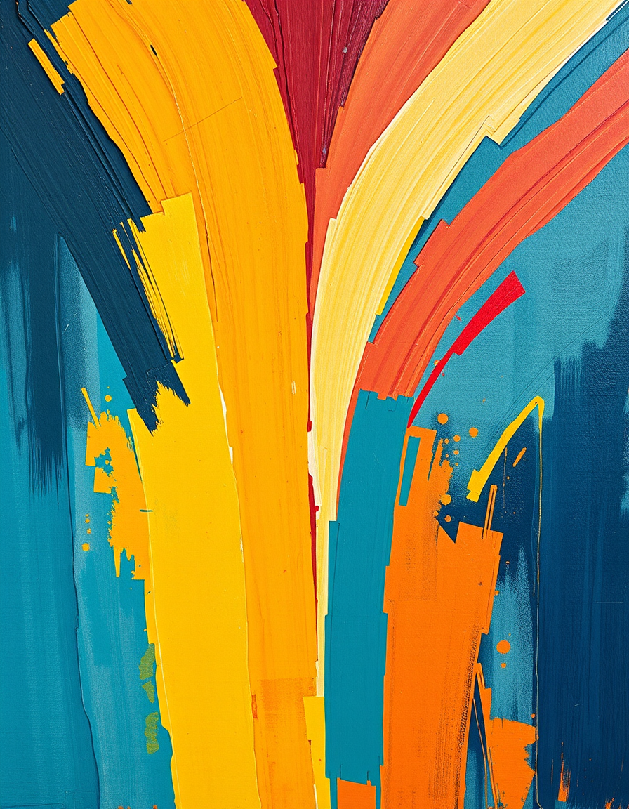 Photo To Oil Paintings idea: a photo repainted with layered color, directional strokes, and canvas texture, deliberate composition, abstract art , polished painting, coherent deta