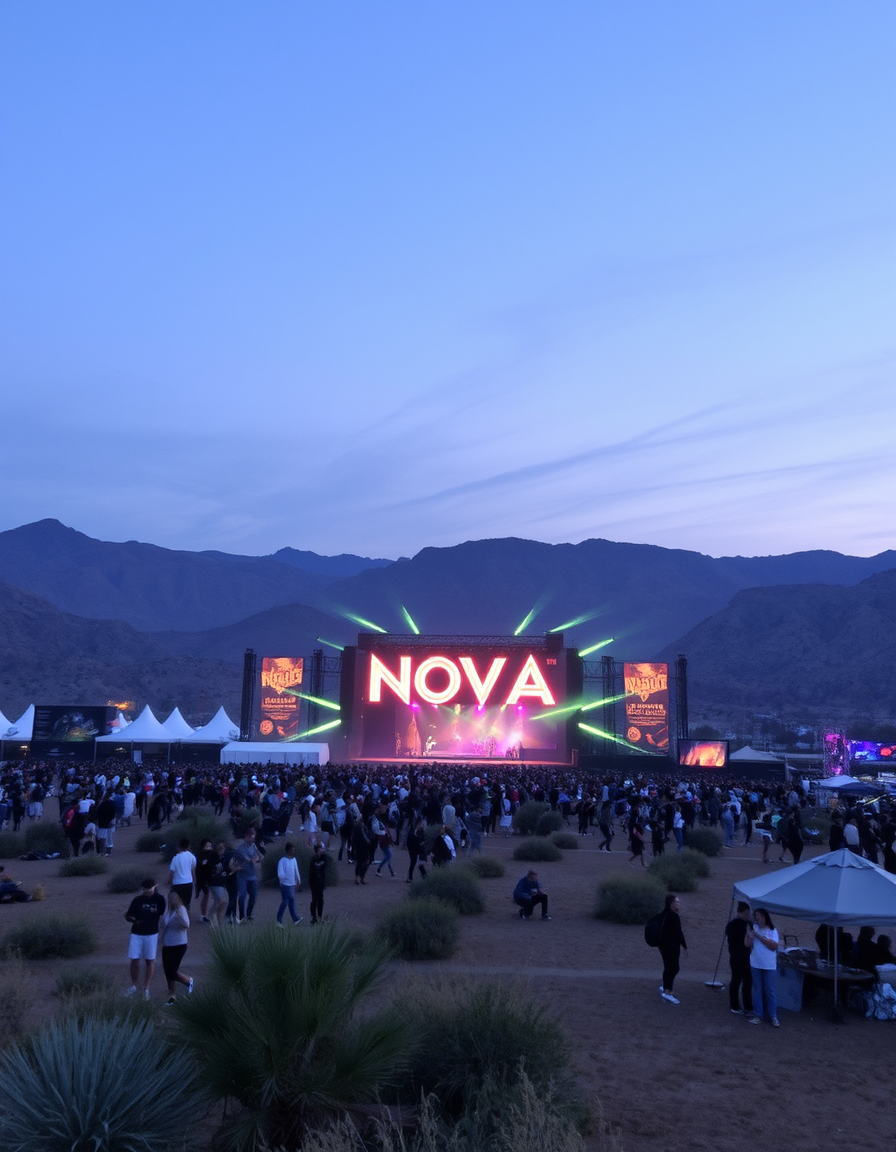 Main painting studio: picture of nova music festival in the desert early morning