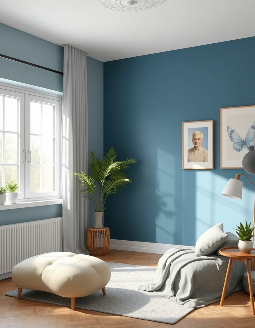 Paint Color idea: room repainted in a new wall color from the photo, accurate paint finish, photorealistic interior render, room repainted in a new wall color from the