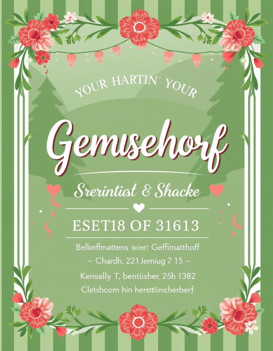 Invitation idea: party invitation design, festive layout, decorative border, space for event details, Benötige einen gemüsehof wo es viele srten von spielmöglichkeiten