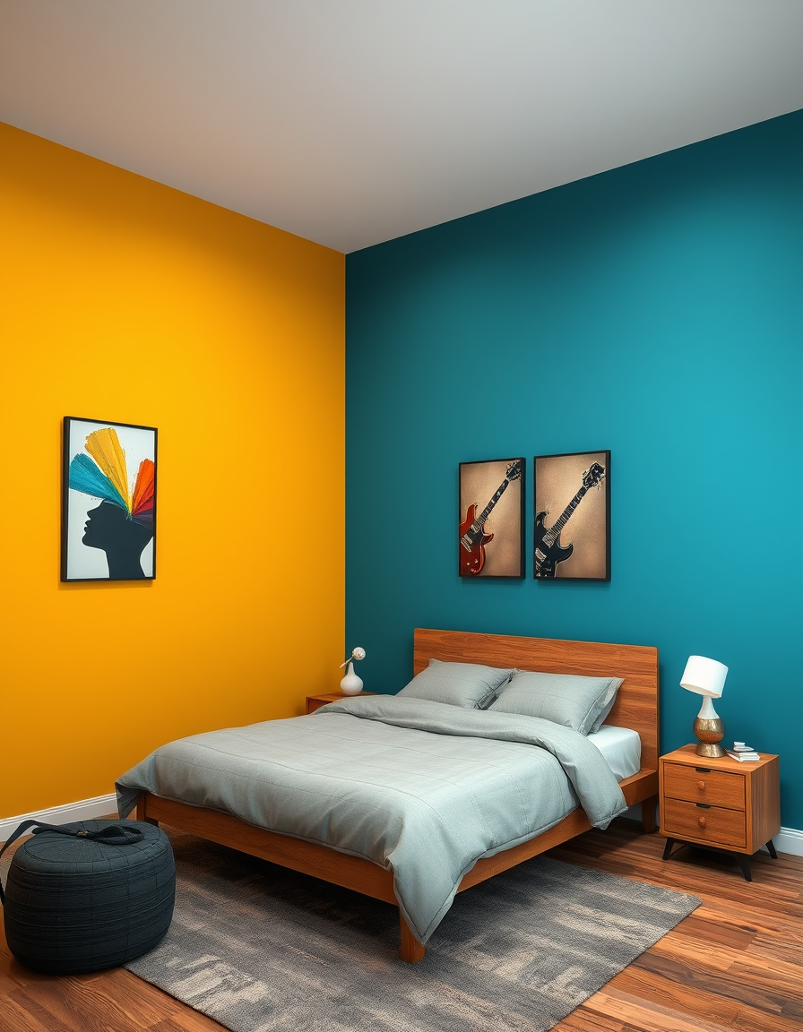 Paint Color idea: room repainted in a new wall color from the photo, accurate paint finish, photorealistic interior render, un estudio de grabación de hard rock , paint
