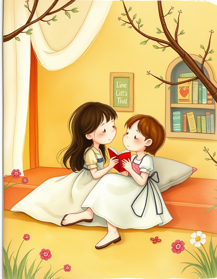 Storybook Illustration idea created from the prompt: storybook illustration, warm narrative scene, hand-drawn feel, soft palette, Nylon stocking glamour , children's book illustration, page fro