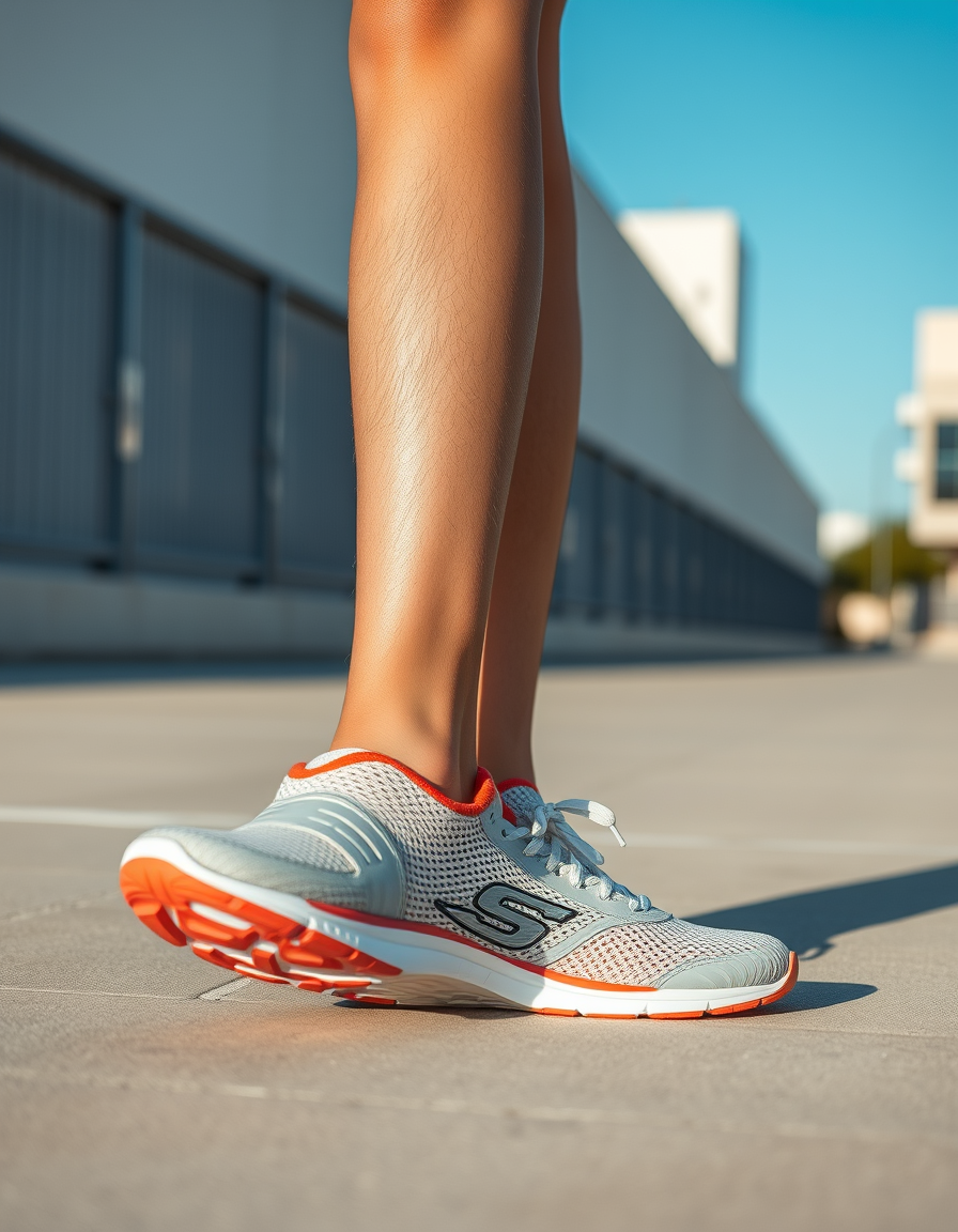 AI Painting prompt example created from the prompt: Thirteen year old max Linhares Decristoforo wearing his new low top Skechers Superman running shoes without socks with his whole entire body