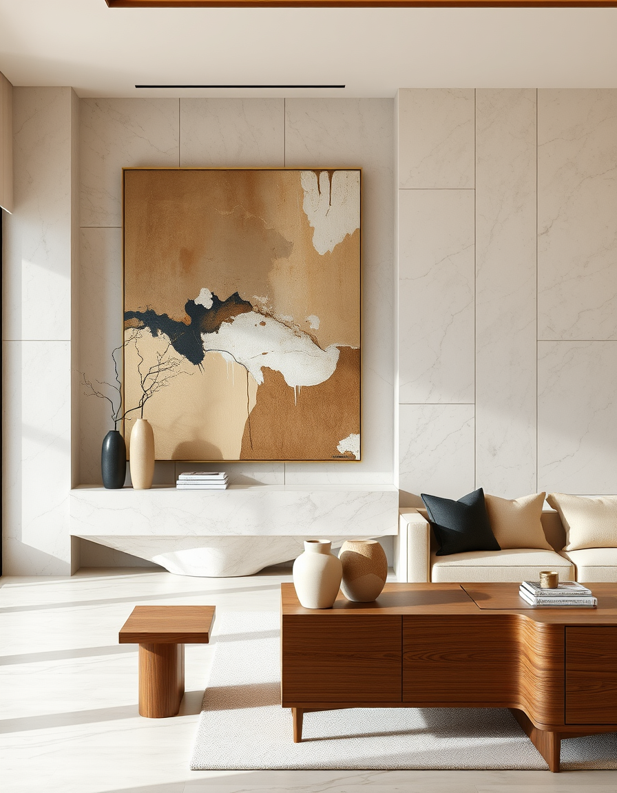 AI Interior Design idea created from the prompt: AI interior design, cohesive furniture layout decor and lighting, photorealistic interior render, A luxurious contemporary Australian home,