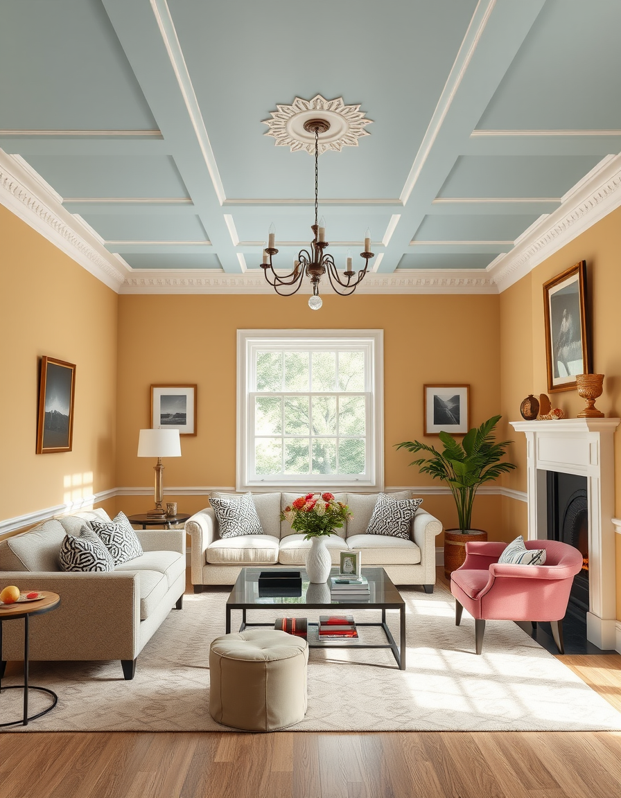 Paint Color idea: room repainted in a new wall color from the photo, accurate paint finish, photorealistic interior render, a sitting room with babouche walls and lulwo