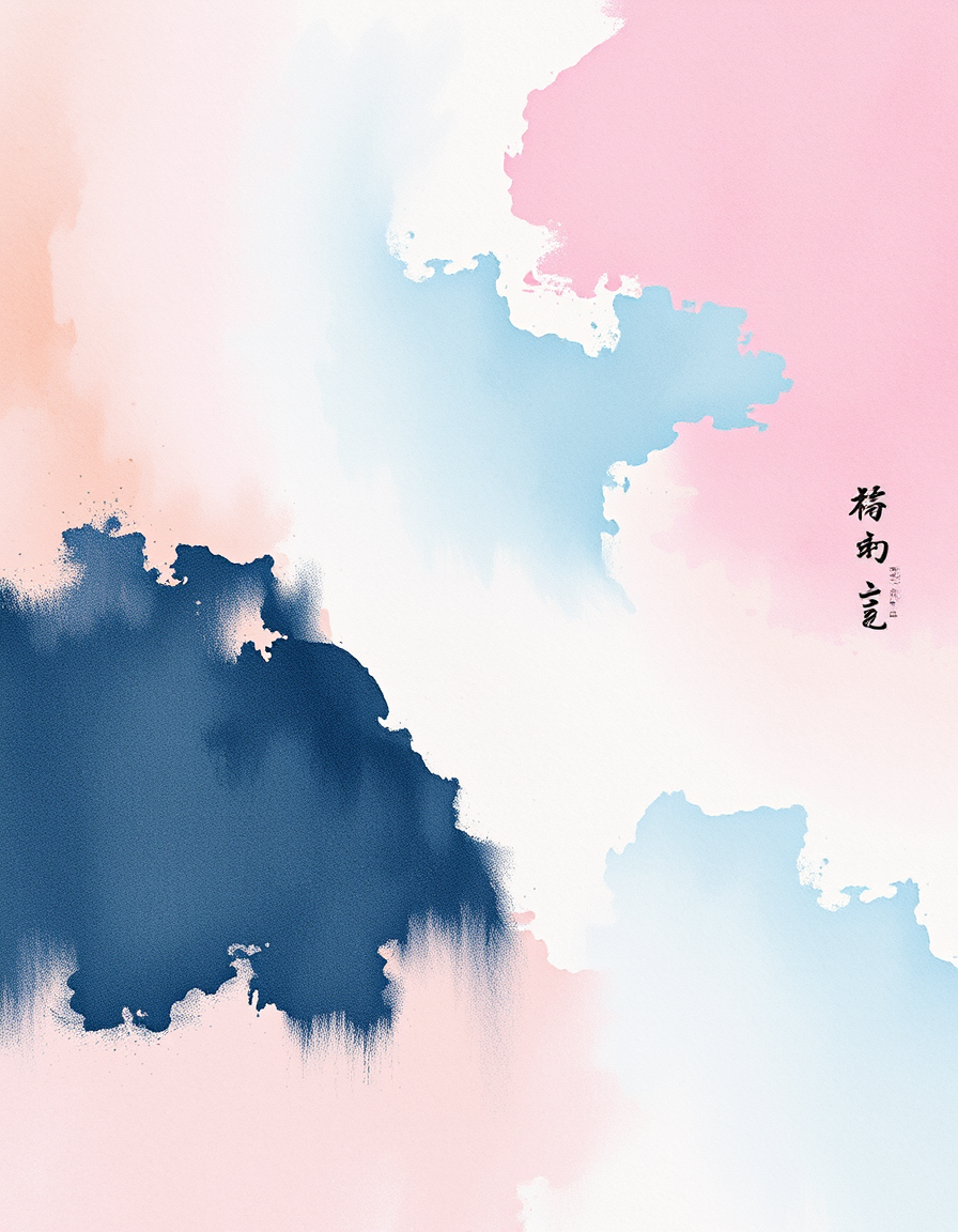 Pastel idea: pastel art, soft colors, chalk pastel texture, delicate shading, japanese abstract art , pastel drawing on textured paper