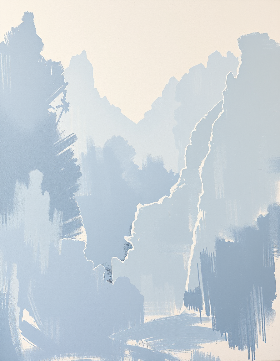 Turn Photo Into Painting idea created from the prompt: a source photo redrawn with visible physical brushwork, deliberate composition, turn this photo into an oil painting on canvas. use blue-gre