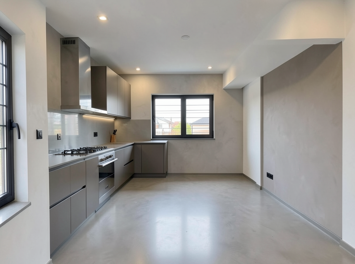 Main redesign studio: Redesign this room in a Modern interior style: clean lines, a neutral palette with bold accents, sleek low-profile furniture, glass and matte-metal su