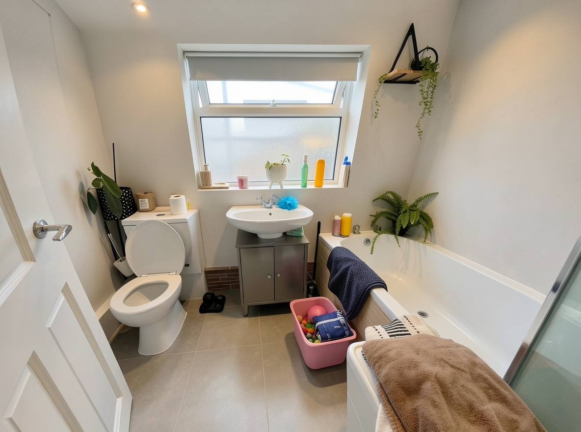 Main redesign studio: Redesign this room in a Modern interior style: clean lines, a neutral palette with bold accents, sleek low-profile furniture, glass and matte-metal su