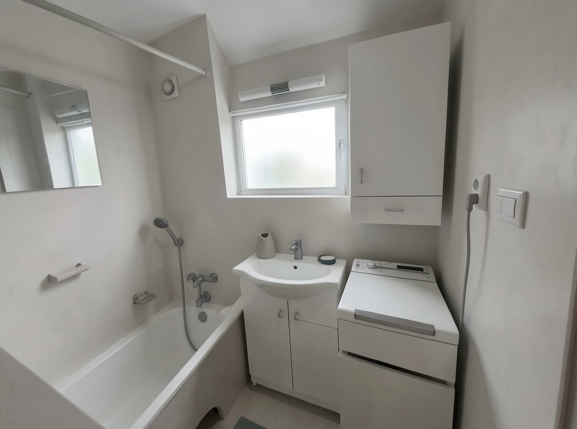 Main redesign studio: Redesign this room in a Minimalist interior style: an uncluttered space, a monochrome neutral palette, a few sculptural pieces, concealed storage, sof