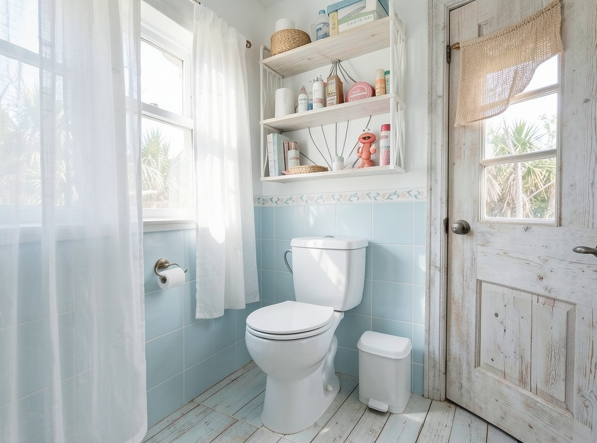 Main redesign studio: Redesign this room in a Coastal interior style: airy whites and soft-blue tones, weathered light wood, natural linen and woven textures, breezy sheer