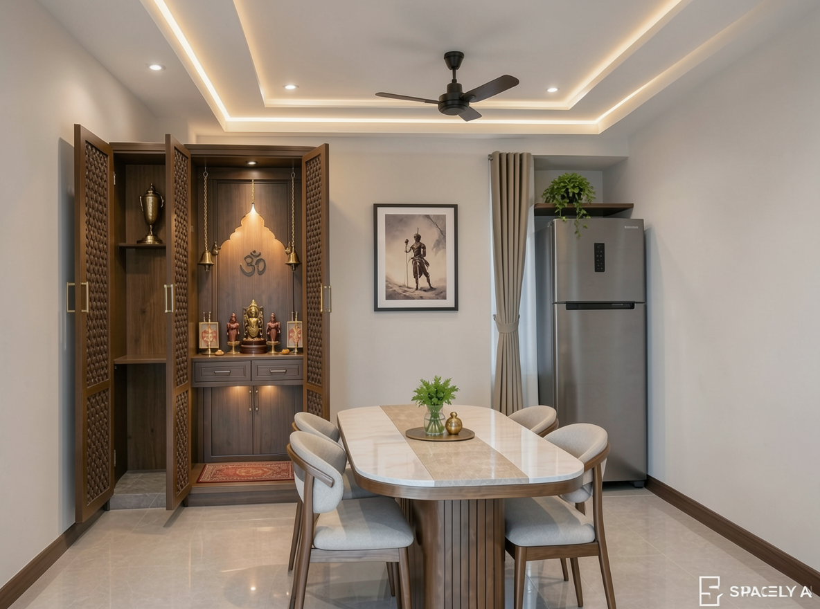 Main redesign studio: Redesign this room in a Modern interior style: clean lines, a neutral palette with bold accents, sleek low-profile furniture, glass and matte-metal su