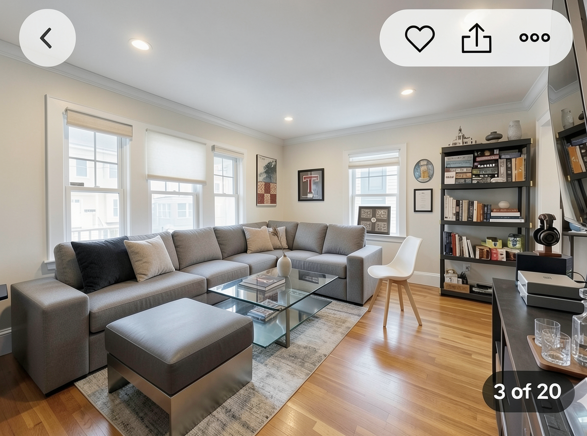 Main redesign studio: Redesign this room in a Modern interior style: clean lines, a neutral palette with bold accents, sleek low-profile furniture, glass and matte-metal su