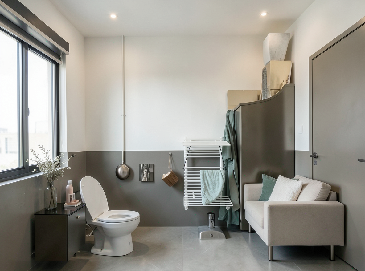 Main redesign studio: Redesign this room in a Modern interior style: clean lines, a neutral palette with bold accents, sleek low-profile furniture, glass and matte-metal su