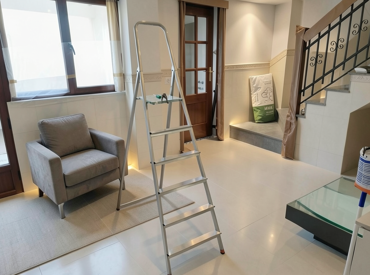Main redesign studio: Redesign this room in a Modern interior style: clean lines, a neutral palette with bold accents, sleek low-profile furniture, glass and matte-metal su