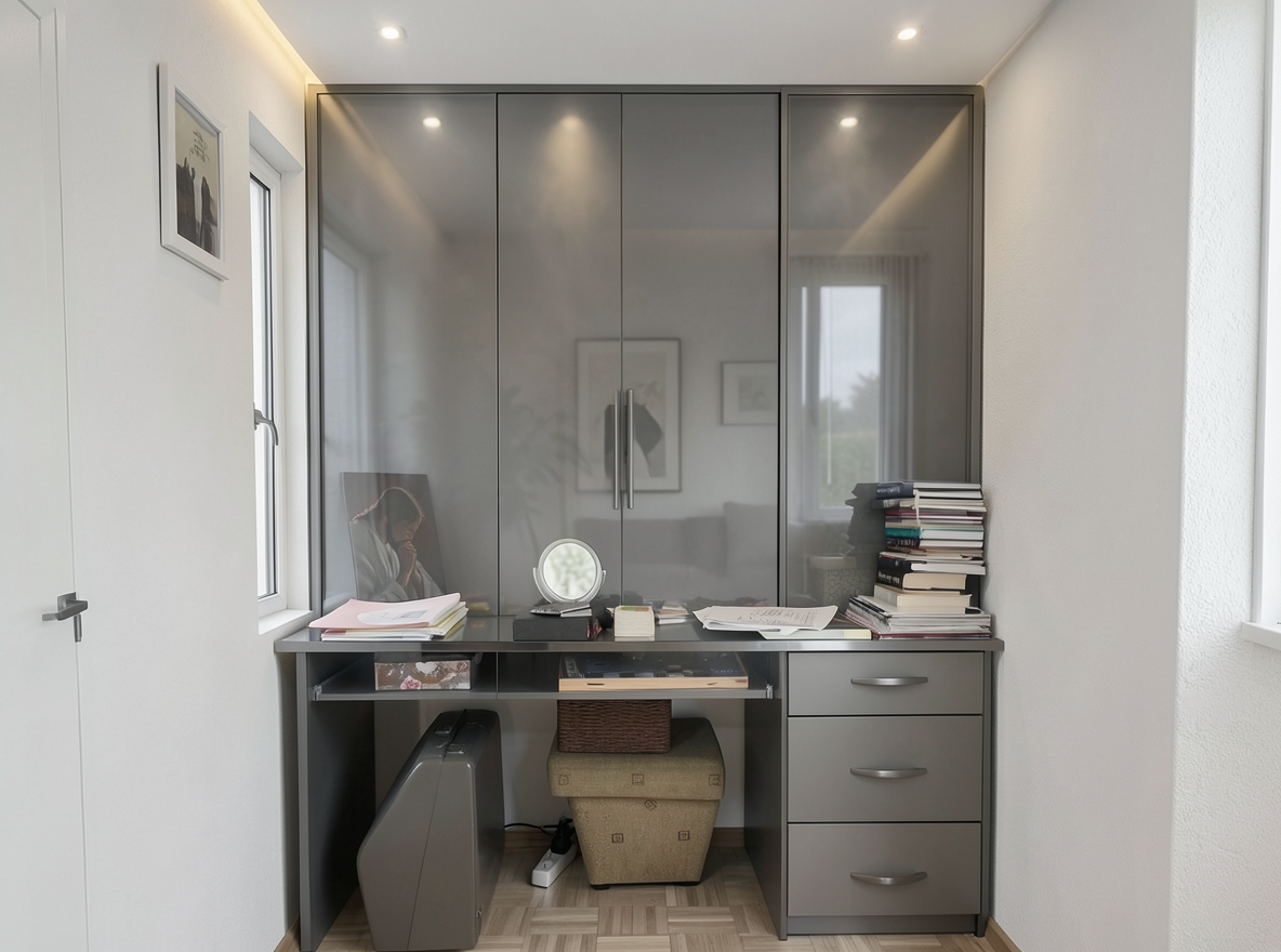 Main redesign studio: Redesign this room in a Modern interior style: clean lines, a neutral palette with bold accents, sleek low-profile furniture, glass and matte-metal su